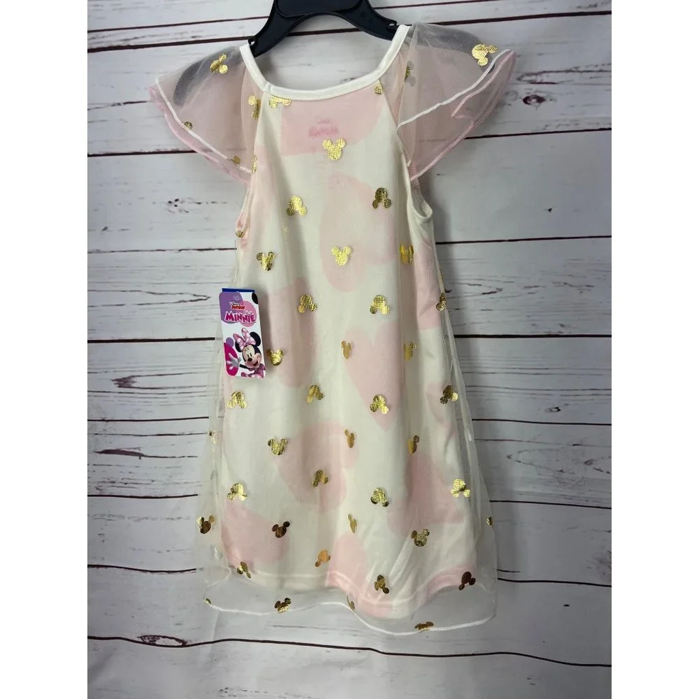 Disney Minnie Mouse Toddler Girl's Valentine's Day Foil Hearts Nightgown, Gown 3 - Picture 2 of 8